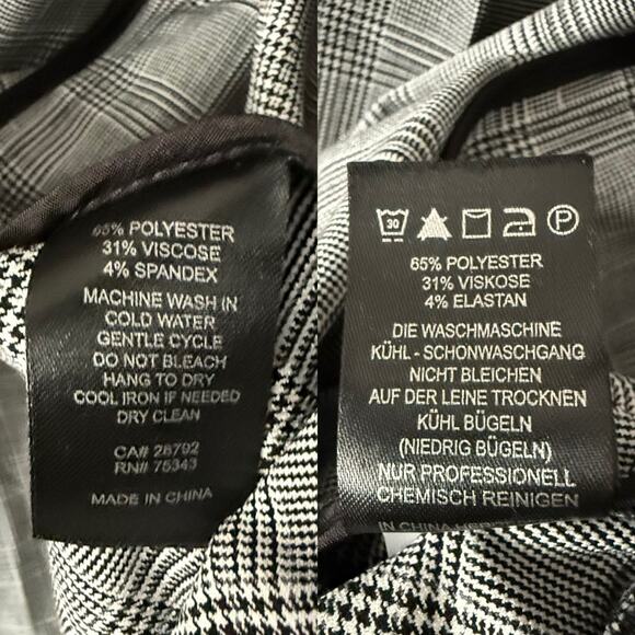 Rachel Zoe Plaid Glen Check Longline Blazer Ruched Sleeve Size Small EUC - Picture 6 of 7